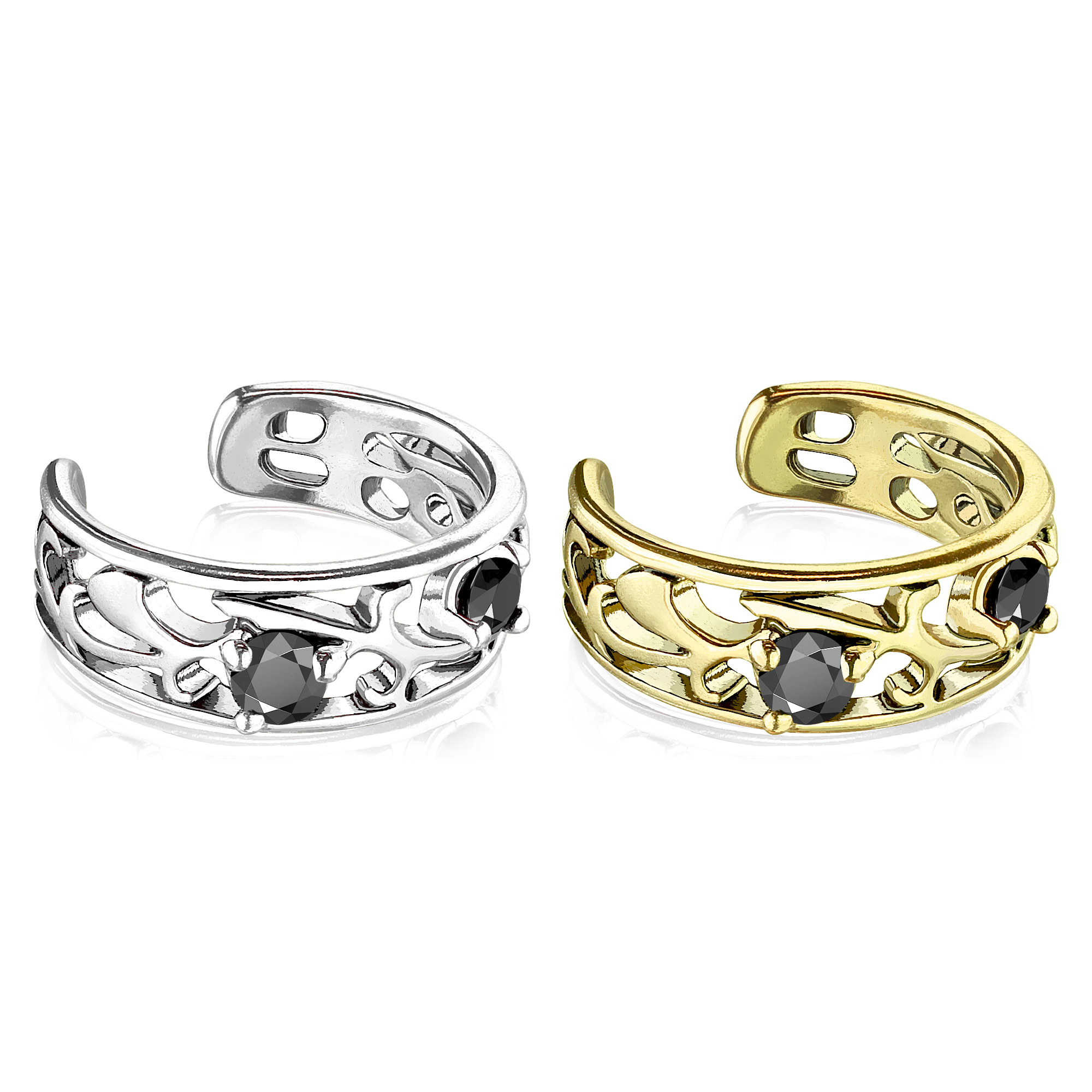 Earcuff z rozgałęzionym filigranowym wzorem