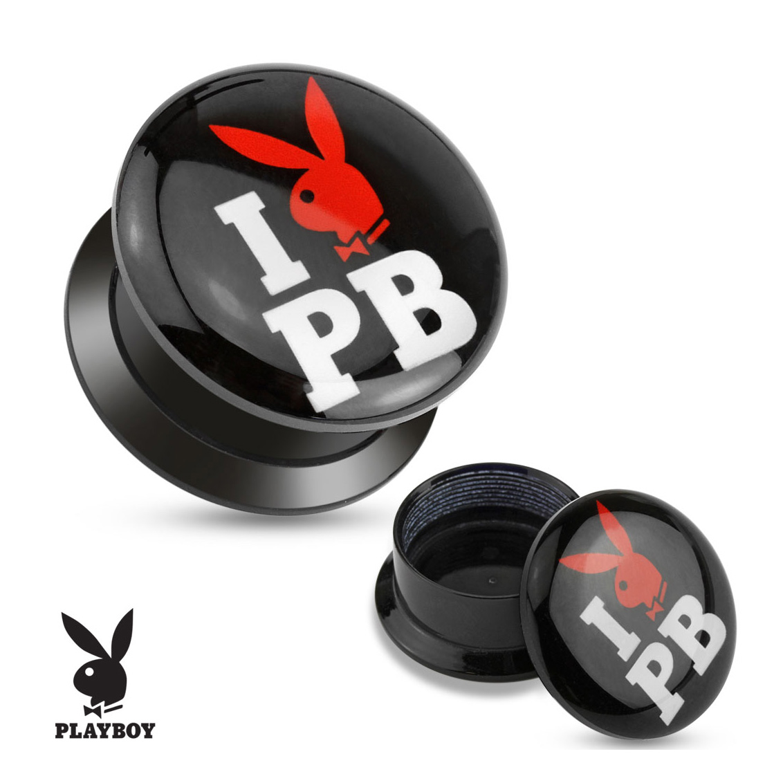 Akrylowy plug z napisem I love Playboy™